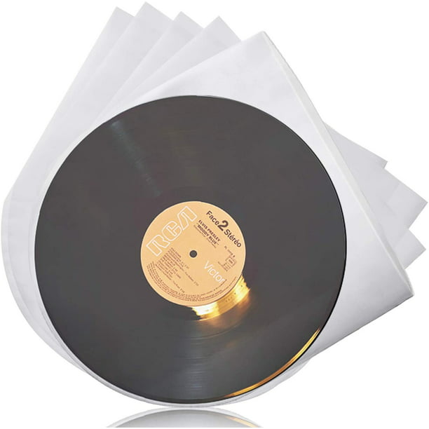 100PCS Vinyl Record Sleeves Inner 12 Inch Semi-Transparent Inner Plastic Record Cover Sleeves with 0.08mm Thick Anti-Static Material